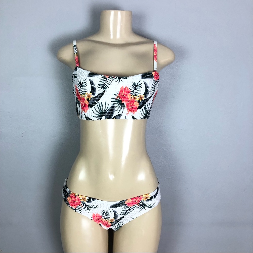NWT Mosman Australia 2 Piece Bikini Shirred Tropical Print Size M